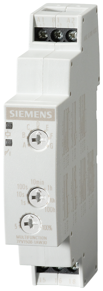 Siemens 7PV1508-1AW30 7PV1 Zaman Rölesi, 7 Fonksiyonlu, 1CO Kontak