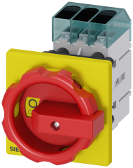 Siemens 3LD3154-0TK53 3LD3 ACİL STOP ŞALTERİ, ÖNDEN TESPİTLİ TAHRİK KOLU SARI/KIRMIZI, 25A 9 KW
