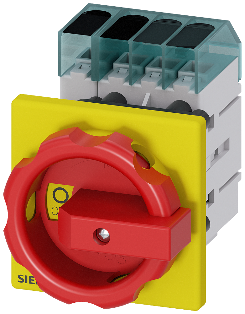 Siemens 3LD3054-0TL53 3LD3 ACİL STOP ŞALTERİ, ÖNDEN TESPİTLİ  SARI/KIRMIZI, SARI/KIRMIZI 16A  7.5 KW 3+N