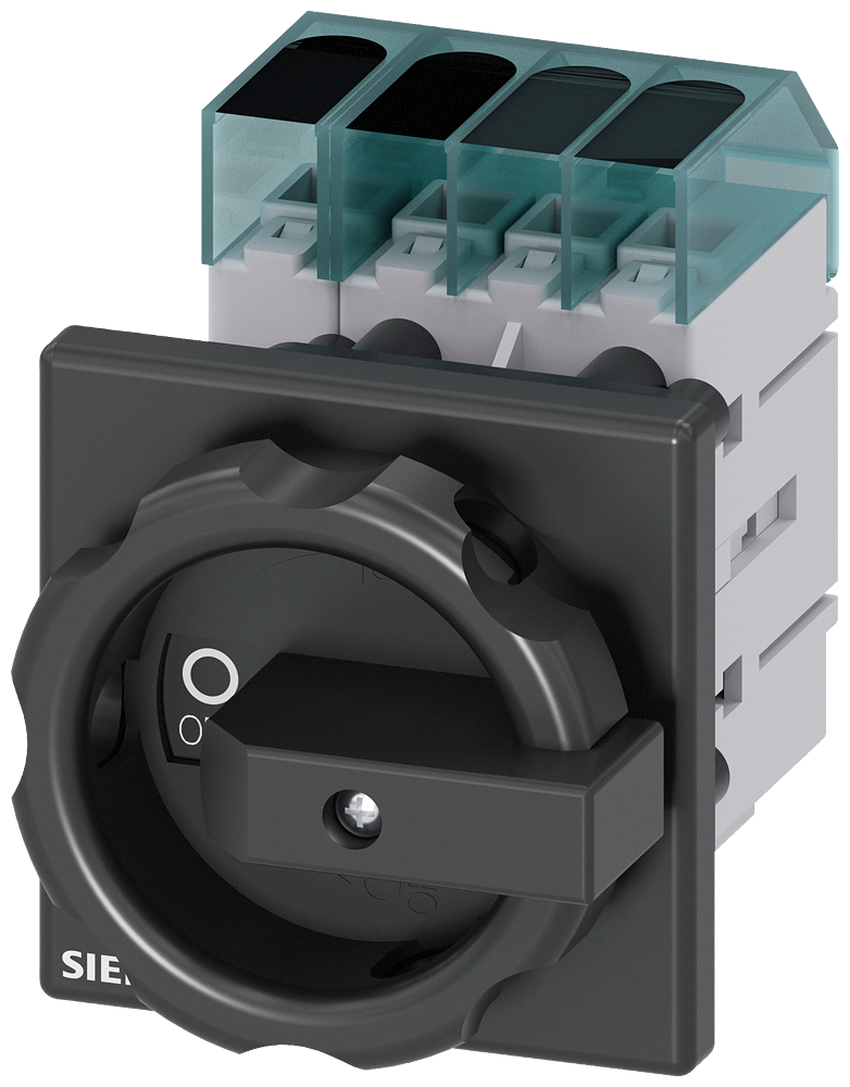 Siemens 3LD3054-0TL51 3LD3 ACİL STOP ŞALTERİ, 3 FAZ+NÖTR ÖNDEN TESPİTLİ TAHRİK KOLU SİYAH, 16A 7,5 KW