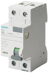 Siemens 5SV3111-6 A TİPİ HATA AKIMI KORUMA ANAHTARI-FI (KAÇAK AKIM KORUMA RÖLESİ); 16A; 230V; 10mA;  FAZ+NÖTR; 70mm