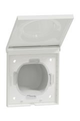 Schneider (S520772) Odace Transparan Kapaklı IP44 Beyaz Çerçeve (enerji prizleri içindir)