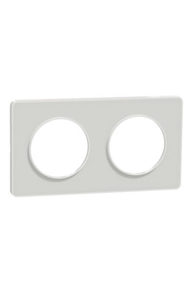 Schneider (S520804R) Odace Touch Dokulu Beyaz İkili Çerçeve