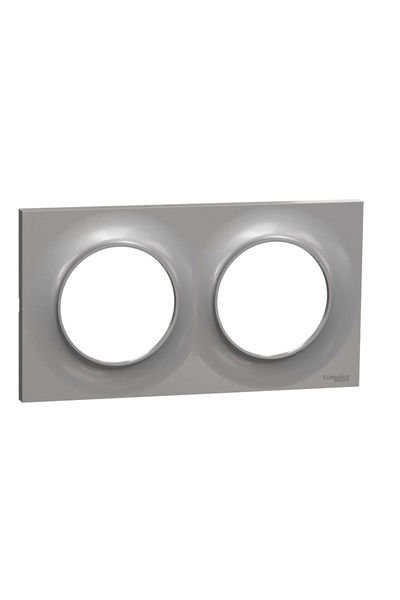 Schneider (S520704E) Odace Styl Alüminyum İkili Çerçeve