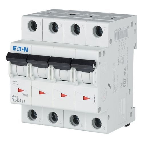 Eaton PL6-D4/4 Minyatür Devre Kesici - 6kA - D eğrisi - 4x4A (166550)