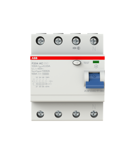 ABB 2CSF204001R1900 F204 AC-100/0.03 (4x100A 30mA Kaçak Akım Koruma Rölesi)
