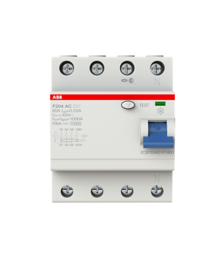 ABB 2CSF204001R1800 F204 AC-80/0.03 (4x80A 30mA Kaçak Akım Koruma Rölesi)