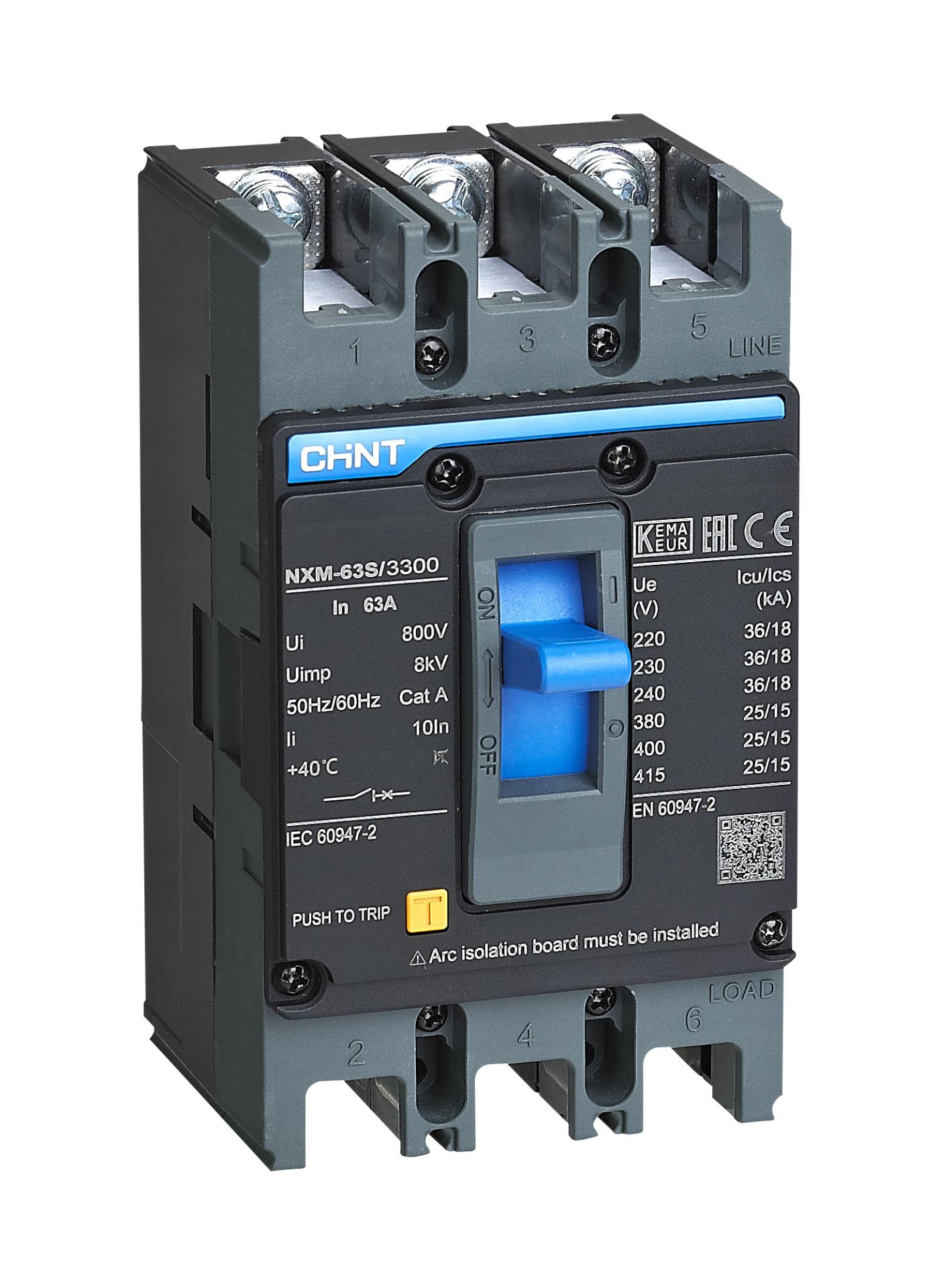 Chint (844290) NXM-125H/3300 80A 50kA Termik-Manyetik Sabit Alçak Gerilim Devre Kesici / 3 Kutuplu