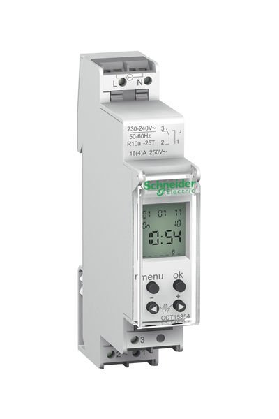 Schneider (CCT15854) DIGITAL TIME SWITCHES 24H/7D 18MM 1 CHAN