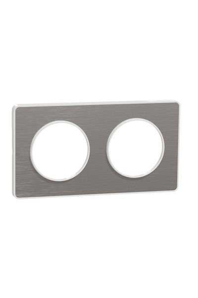 Schneider (S520804J) Odace Touch Metal İkili Çerçeve - Beyaz