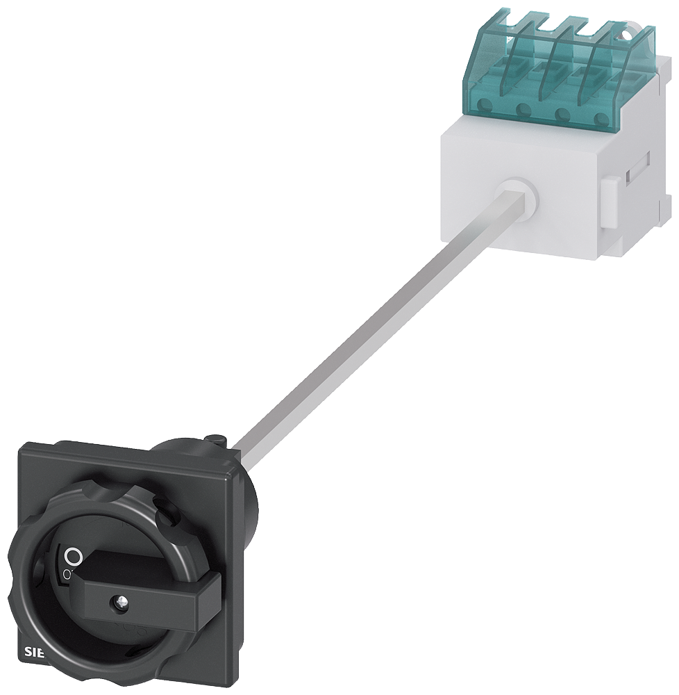 Siemens 3LD2013-1TL51 ACİL STOP ŞALTERLERİ TAHRİK KOLU SİYAH, DİPTEN TESPİTLİ, KİLİTLEMELİ, KAPI BAĞLANTILI,  A 16  7,5 KW 3+N