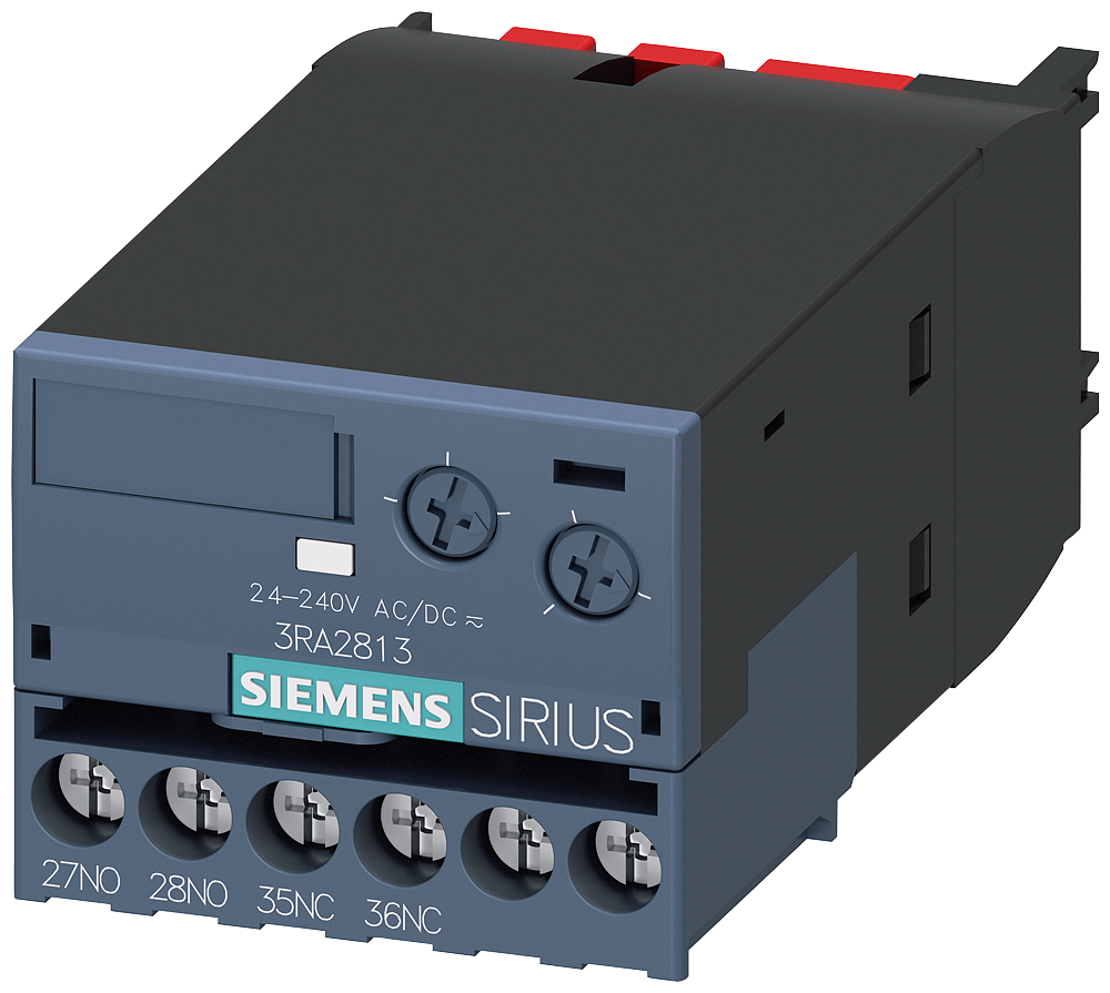 Siemens 3RA2813-1FW10 ELKT. GECİKMELİ YARDIMCI KONTAK BLOĞU; AC/DC 24...240 V, 0,05..100sn.; ÇEKMEDE GECİKMELİ; 1NO+1NC