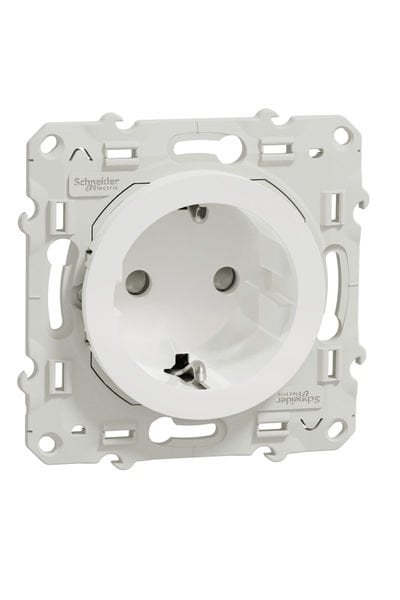 Schneider (S520057) Odace Çocuk Korumalı Topraklı Priz - Beyaz