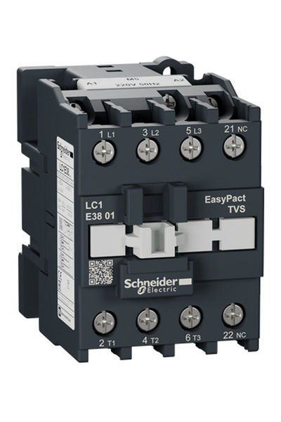 Schneider (LC1E3801M5) EasyPact TVS Kontaktör 3P 38A 220VAC 50Hz 1NK