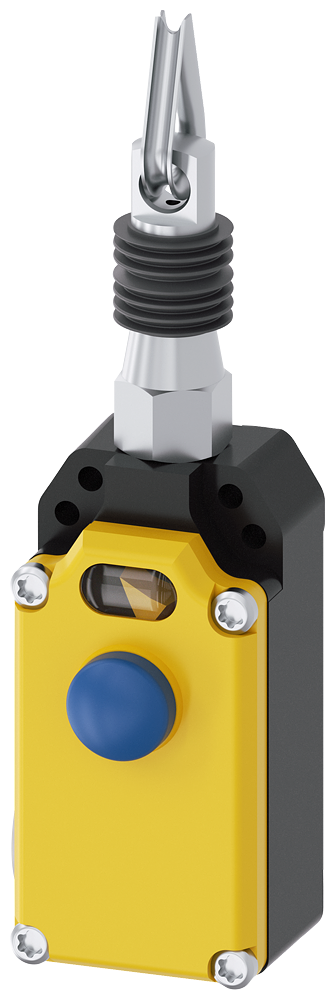 Siemens 3SE7150-1BH00 SIRIUS 3SE7 İpli Acil Durdurma Şalteri, Metal Gövde, M20 x 1.5 Kablo Girişi, 25m'ye kadar, 2NC+1NO  kontak, Sarı kapaklı, IP65, Kilitlemeli ve buton resetli