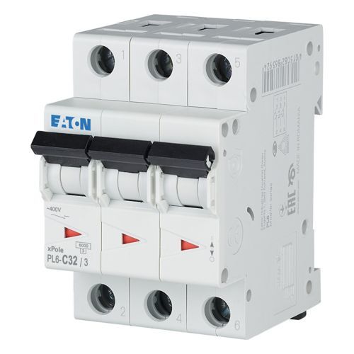 Eaton PL6-C32/3 Minyatür Devre Kesici - 6kA - C eğrisi - 3x32A (286604)