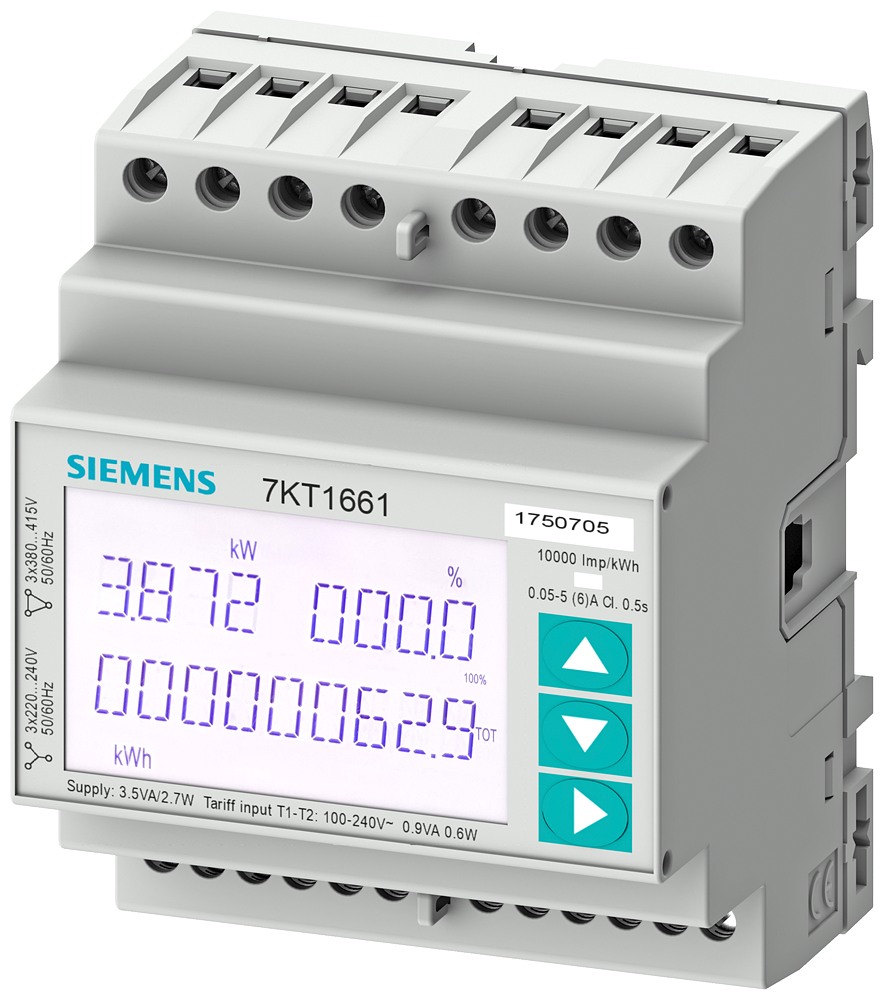 Siemens 7KT1661 7KT PAC1600 ENERJİ ÖLÇER TRİFAZE CT/5A MODBUS RTU HABERLEŞME FONKSİYONLU