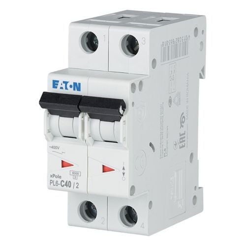 Eaton PL6-C40/2 Minyatür Devre Kesici - 6kA - C eğrisi - 2x40A (286571)