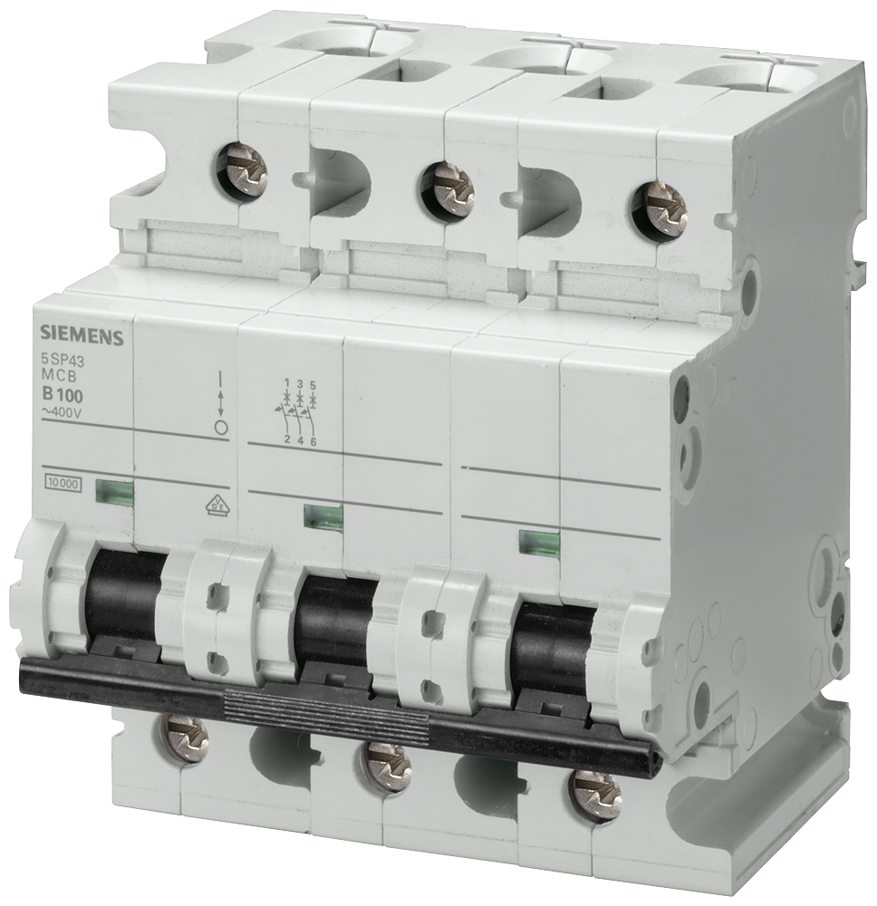 Siemens 5SP4391-7 100A; 3 FAZLI; 70mm OTOMAT; ANAHTARLI OTOMATİK SİGORTA; 10kA; C TİPİ; YAVAŞ KARAKTERLİ