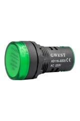 GWEST 22mm YEŞİL 220V. SİNYAL LAMBASI
