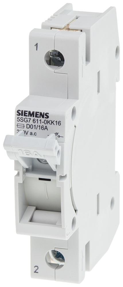Siemens 5SG7611-0KK16 16A;>N<MINIZED SİGORTALAR 230/400 V AC; D01 BOY İÇİN; 1 FAZLI; 1TE GENİŞLİĞİNDE