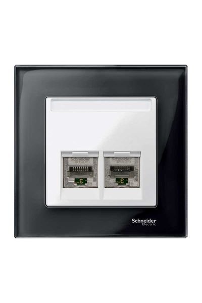 Schneider (MTN469919) İkili RJ45 tuş kapağı, System-M, Beyaz