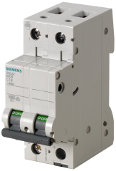 Siemens 5SL6205-7 0.5A; 2 FAZLI; 70 mm; ANAHTARLI OTOMATİK SİGORTA; 6kA; C TİPİ; YAVAŞ KARAKTERLİ
