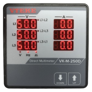 Vteke Direkt  Multimetre 96x96 mm, (A,V,F, faz sıralı)
