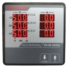Vteke Direkt  Multimetre 96x96 mm, (A,V,F, faz sıralı)