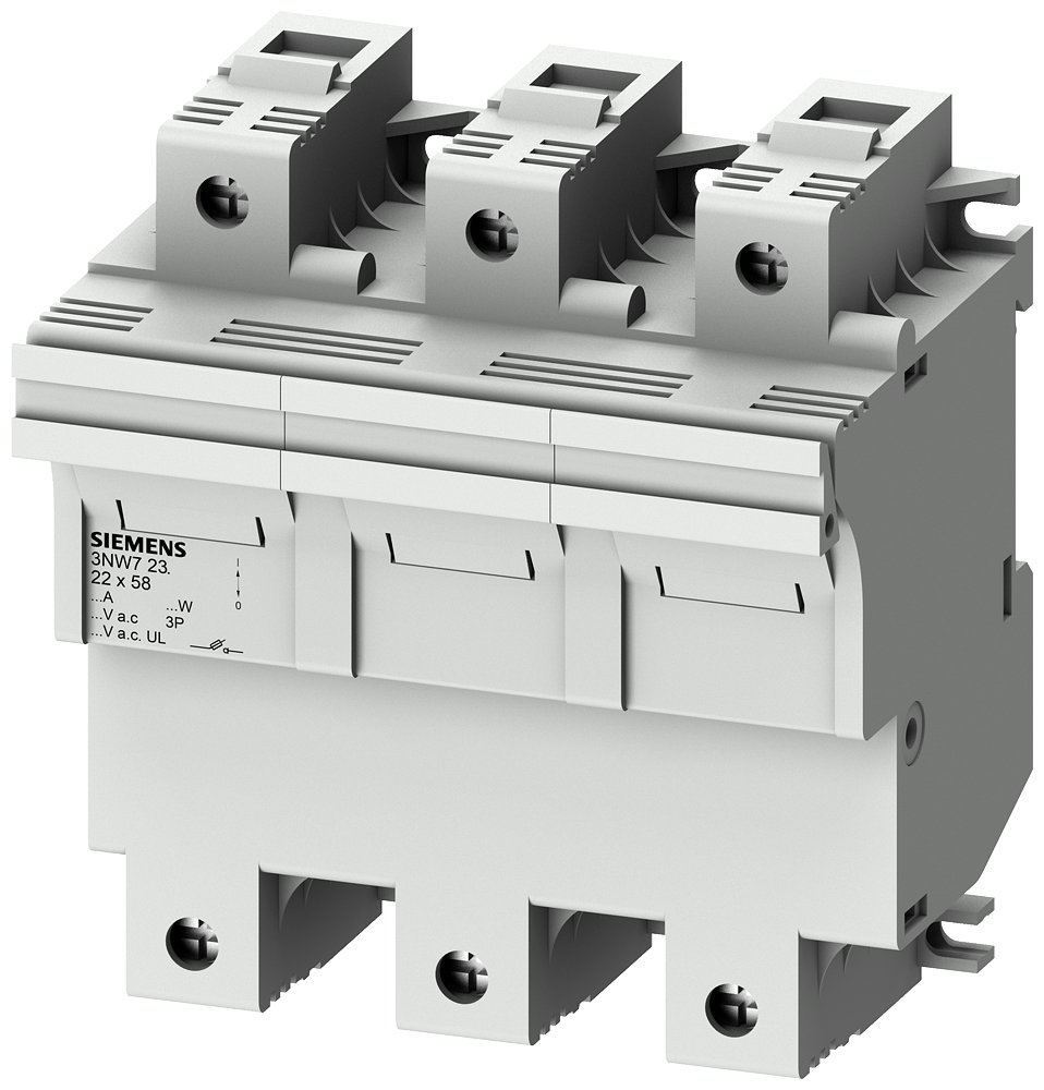 Siemens 3NW7231 SİLİNDİRİK SİGORTA YUVASI (KARTUŞ SİGORTA YUVASI); 22X58mm; 3 KUTUP; 100 A