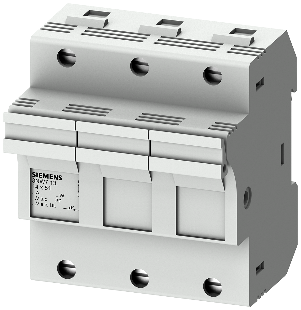 Siemens 3NW7131 SİLİNDİRİK SİGORTA YUVASI (KARTUŞ SİGORTA YUVASI); 14X51mm; 3 KUTUP; 50 A