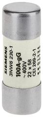 Siemens 3NW6230-1 SİLİNDİRİK SİGORTA (KARTUŞ SİGORTA); 22X58mm; 100 A