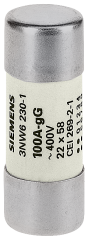 Siemens 3NW6222-1 SİLİNDİRİK SİGORTA (KARTUŞ SİGORTA); 22X58mm; 63 A