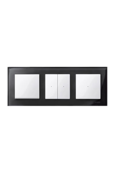 Schneider (MTN404303) Üçlü çerçeve, M-Elegance Glass, Oniks siyah