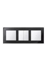 Schneider (MTN404303) Üçlü çerçeve, M-Elegance Glass, Oniks siyah