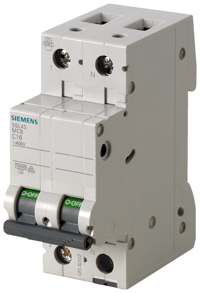 Siemens 5SL4540-7 40A; 1+N; 70mm OTOMAT; ANAHTARLI OTOMATİK SİGORTA; 10kA; C TİPİ; YAVAŞ KARAKTERLİ