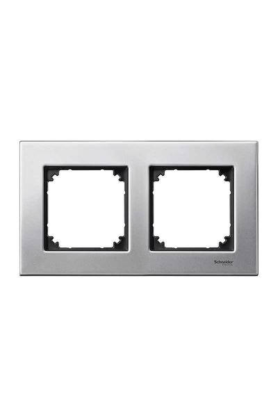 Schneider (MTN403260) İkili çerçeve, M-Elegance Glass, Platinyum gümüşü