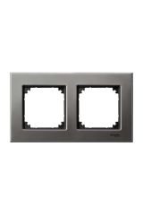 Schneider (MTN403214) İkili çerçeve, M-Elegance Glass, Rodyum grisi