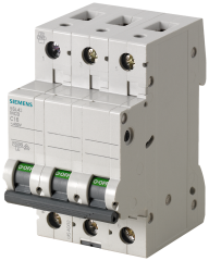 Siemens 5SL4332-7 32A; 3 FAZLI; 70mm OTOMAT; ANAHTARLI OTOMATİK SİGORTA; 10kA; C TİPİ; YAVAŞ KARAKTERLİ