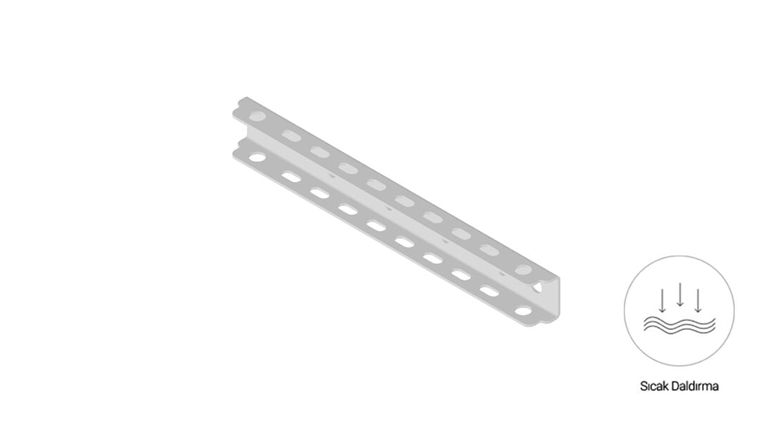 EAE AT4 200 - Çift Tij Kanal Taşıyıcı (2mm) - Sıcak Daldırma