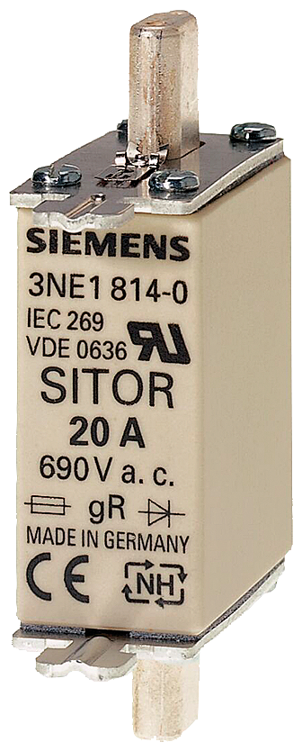 Siemens 3NE1814-0 SITOR SİGORTA; 690V AC; gR/gS; 20A; BOY:000