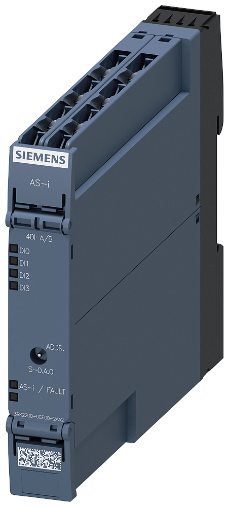 Siemens 3RK2200-0CE00-2AA2 AS-I Pano İçi  Slave Modül,17,5mm, IP 20, 4 DI / 2-Kablolu Bağlantı / Vidalı bağlantı