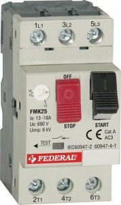 Federal MOTOR KORUMA ŞALTERİ FMK25 3P 6..10A