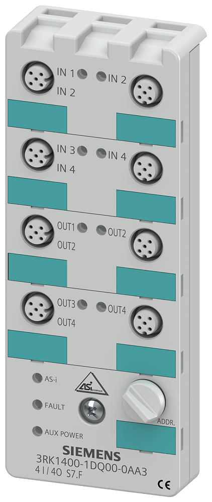 Siemens 3RK1400-1DQ00-0AA3 AS-I K60 Slave 4DI/4DO (2A)