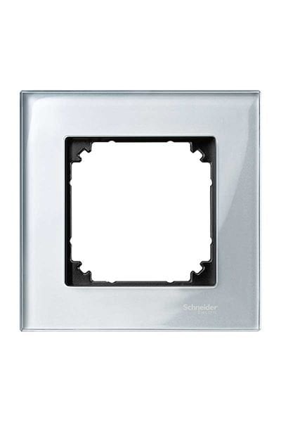 Schneider (MTN4010-3260) Tekli çerçeve, M-Elegance Glass, Gümüşi elmas