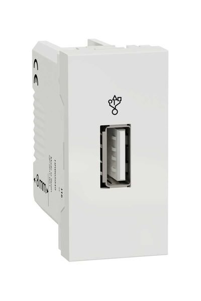 Schneider (NU342918) Yeni Unica, USB 3.0 Konnektörlü Priz 1 modül, Beyaz