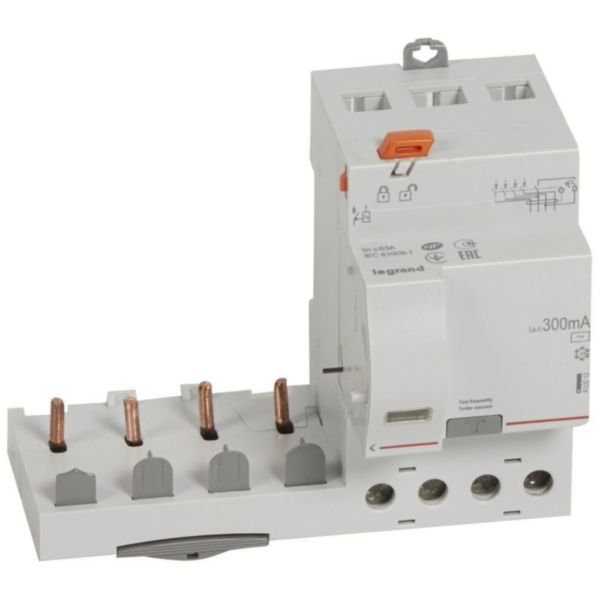 Legrand (410512) DX³ yana montaj kaçak akım koruma 4P AC 63A 300mA (1 m