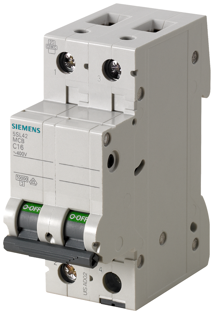 Siemens 5SL4206-7 6A; 2 FAZLI; 70mm OTOMAT; ANAHTARLI OTOMATİK SİGORTA; 10kA; C TİPİ; YAVAŞ KARAKTERLİ