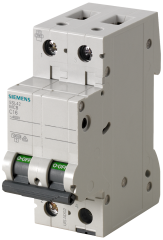 Siemens 5SL4206-7 6A; 2 FAZLI; 70mm OTOMAT; ANAHTARLI OTOMATİK SİGORTA; 10kA; C TİPİ; YAVAŞ KARAKTERLİ