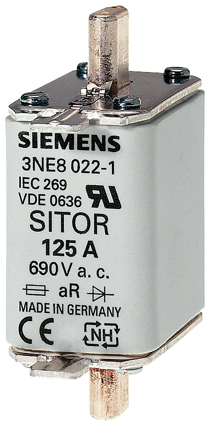 Siemens 3NE1022-0 SITOR SİGORTA; 690V AC; gR/gS; 125A; BOY:00